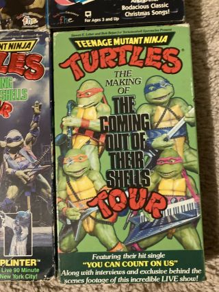 Teenage Mutant Ninja Turtles Rare 4 VHS Set Christmas Coming Out of Their Shells 3