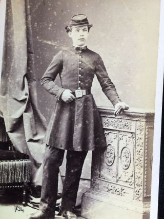 Antique Cdv Photo Young Man In Military Uniform By Jno Hawke Of Plymouth Devon