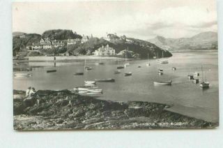The Harbour Borth - Y - Gest Boats Rppc Real Photo Vintage Postcard Posted 1965 Ck