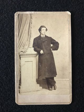 Antique Springfield Massachusetts Handsome Man Civil War Era Cdv Photo