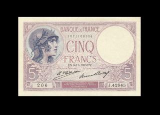 1930 Banque De France 5 Francs X - Rare ( (gem Unc))
