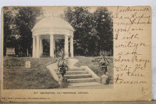 Virginia Va Arlington National Cemetery Memorial Garden Postcard Old Vintage Pc