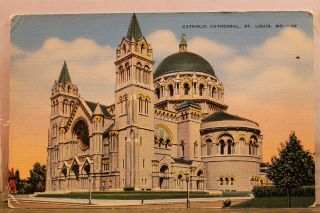 Missouri Mo St Louis Catholic Cathedral Postcard Old Vintage Card View Standard