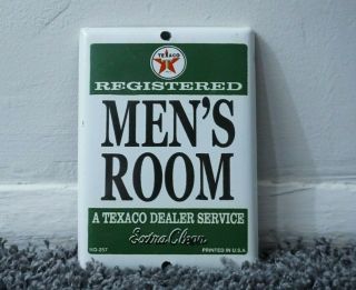 Vintage Texaco Restroom Porcelain Sign Gas Service Station Oil Rare Pump Ad