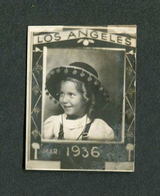 Vintage 1936 Photo Cute Girl In Los Angeles Photobooth 441117