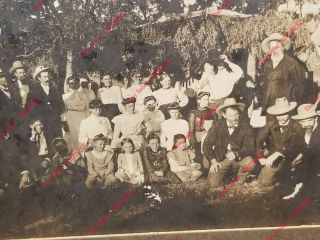 1800 ' s Cabinet Card Photo Brenham Texas Large Group Cowboys Kids Camp Wagon 2