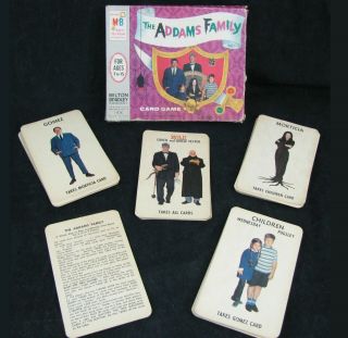 Vintage The Addams Family Card Game Complete 1965 Mb Rare 4536
