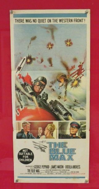 The Blue Max 1966 Daybill Cinema Movie Poster George Peppard Rare 60 