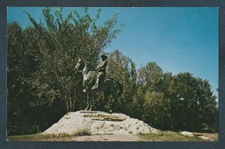 Statue Of Theodore Roosevelt Rough Rider Minot North Dakota Vintage Postcard