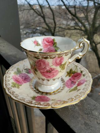Stunning And Rare Eb Foley Teacup And Saucer Embossed E.  B.  Foley Rose Teacup