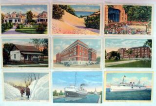 9 Vintage Postcards Colorful One With One Cent Stamp 8