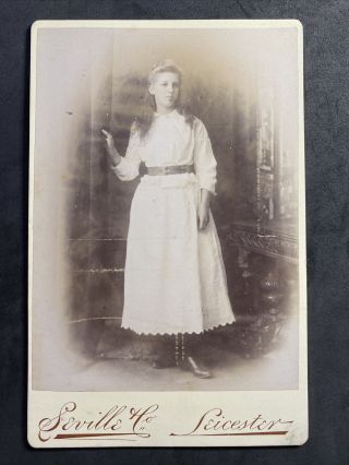 Victorian Photo Cabinet Card: Young Lady From Leicester Family Album: Seville