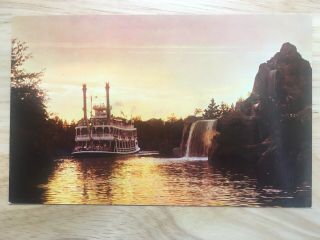 Vintage Disneyland Postcard | Mark Twain At Dusk | Unposted C - 2