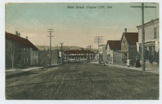 The Main Street Copper Cliff Sudbury Ontario Canada Vintage Postcard D2