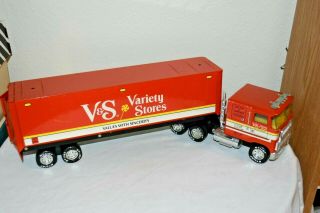 Vintage Nylint Pressed Steel Variety Stores Semi Truck & Trailer Rare Usa Euc