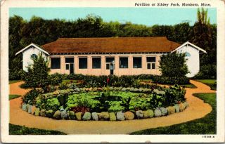 Pavilion At Sibley Park Mankato Minnesota Mn Vintage Linen Postcard