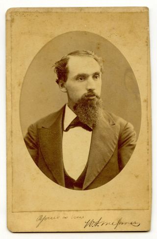 Man In Suit With Beard Cabinet Card Photograph W.  F.  Kilborn Cedar Rapids Iowa