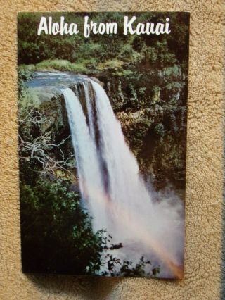 Vintage Postcard Wailua Falls Kauai,  Hawaii