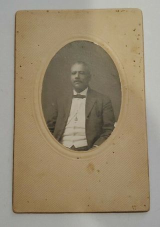 Antique Cabinet Card Photo Handsome Black African American Business Man