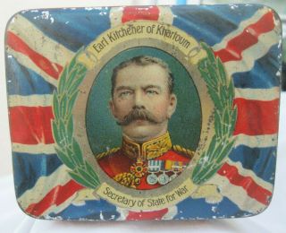 Rare Vintage Ww1 Patriotic Hornimans Tea Tin,  Kitchener,  Jellicoe And French