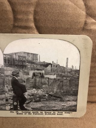Vintage 1906 San Francisco Earthquake Ruins Of Fairmont Hotel Stereoview Photo