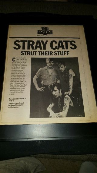 Stray Cats Live At Ritz Rare Radio Promo Poster Ad Framed