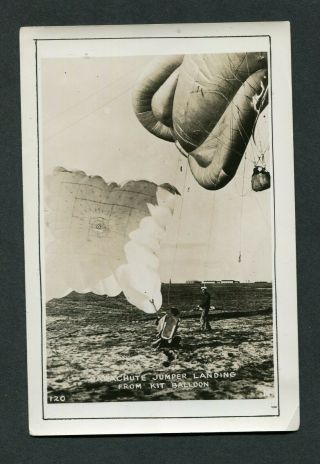 Unusual Vintage Photo Parachute From Us Navy Hot Air Balloon 426179
