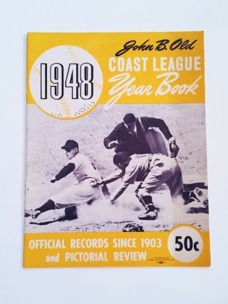 Authentic Rare Vintage 1948 John B Old Coast League Yearbook Baseball Review