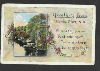 Pk51690:postcard - Vintage Greetings From Martins River,  Nova Scotia