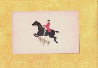 X Horse & Rider Jumping Fence 1908 - 29 Vintage Postcard