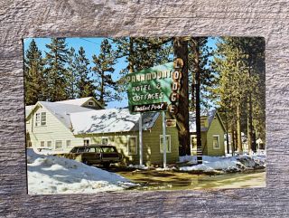 Vtg Chrome Paramount Lodge Cabins And Hotel Big Bear Lake,  California Rustic