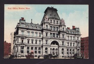 Old Vintage Postcard Of Post Office Boston Ma