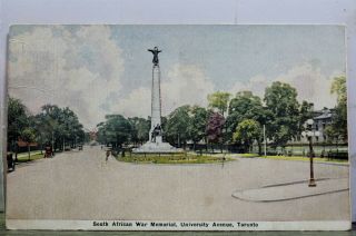 Canada Ontario Toronto University Avenue South African War Memorial Postcard Old