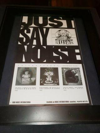 Noise Records Rare 1988 Radio Promo Poster Ad Framed