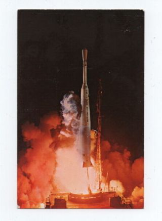 Delta 11 Rocket Ship Vintage Post Card Nasa Kennedy Space Center Telstar 1
