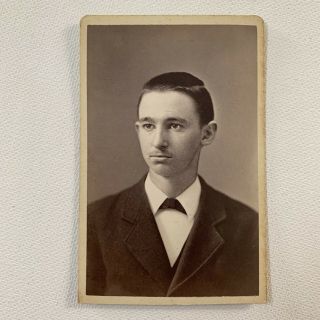 Antique Cdv Photograph Young Man Teen Boy Worcester,  Ma Id Charles Hunt