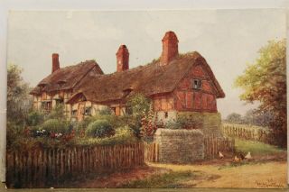 United Kingdom England Stratford On Avon Anne Hathaway Cottage Postcard Old View