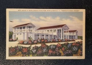 Vintage Postcard Bath House At Myrtle Beach State Park