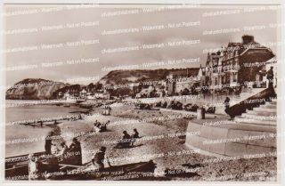 Sidmouth The Beach Looking West Real Photo Vintage Postcard