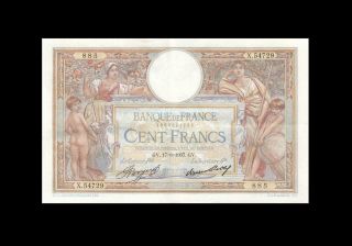 1937 Banque De France 100 Francs " Rare " Consecutive 1 Of 2 ( (aunc))