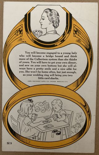 Vintage 1938 Funny Engagement Engaged Arcade Card Exhibit Supply Co
