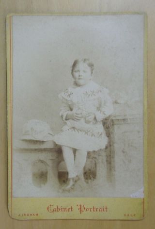 Cabinet Photo: Studio Portrait Of A Young Girl.  By J.  Ingham.  1880s
