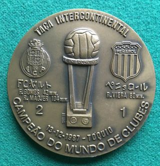 And Rare Bronze Medal Of Clubs World Champion Football Team Porto,  1987