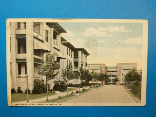Norfolk,  Va,  Virginia,  Greenway Court,  Ghent Vintage 1918 Pc Postcard
