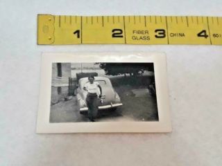 Vintage Antique Photo Woman Standing In Front Of The Car Ships