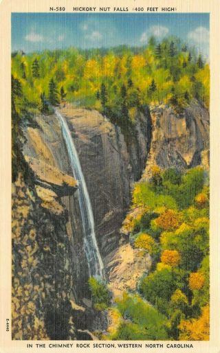 Hickory Nut Falls W.  North Carolina Chimney Rock Section Vintage Postcard