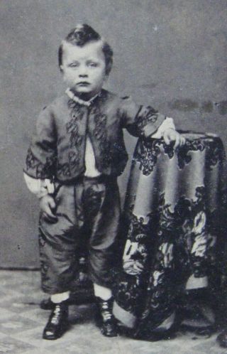 Antique Civil War Era Cdv Photo Little Boy In Zouave Outfit Great Barrington Mas