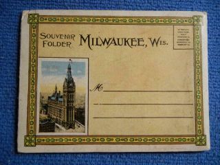 Vintage Souvenir Foldout Folder Of Milwaukee,  Wisconsin