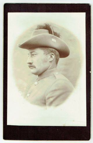 Victorian Cabinet Photo Military Soldier Wearing Hat Nh Unstated Photographer