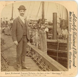 Lt.  Richmond Hobson,  Hero Of The " Merrimac " C.  1898 - - Stereoview D71